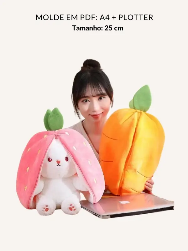 Molde coelho almofada 25cm