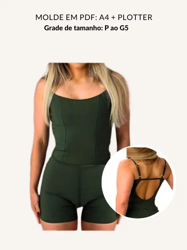 Molde macaquinho fitness de alça