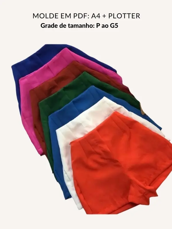 Molde short com pregas