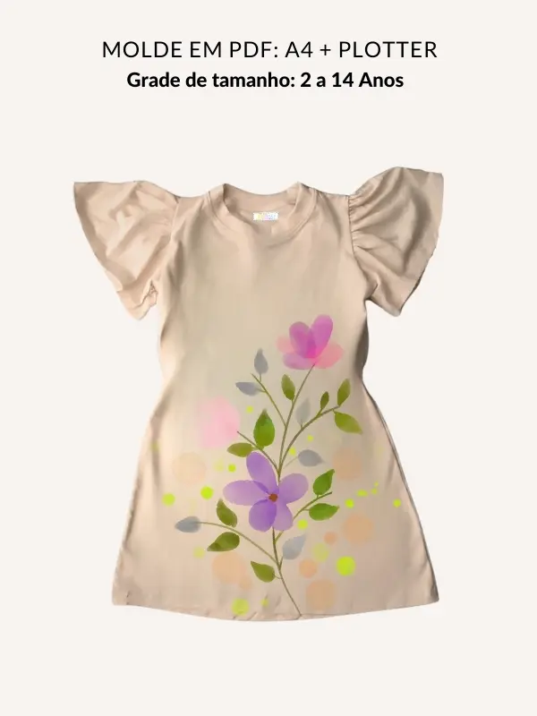 Molde vestido infantil em malha