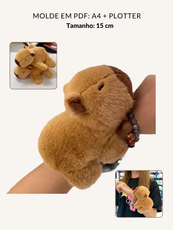 Molde pelúcia de mini capivara
