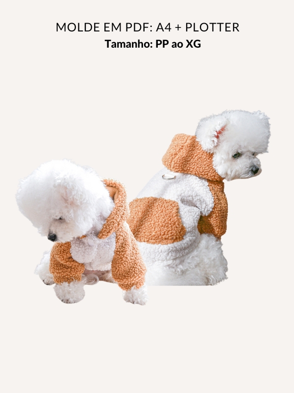 Molde roupa pet com capuz