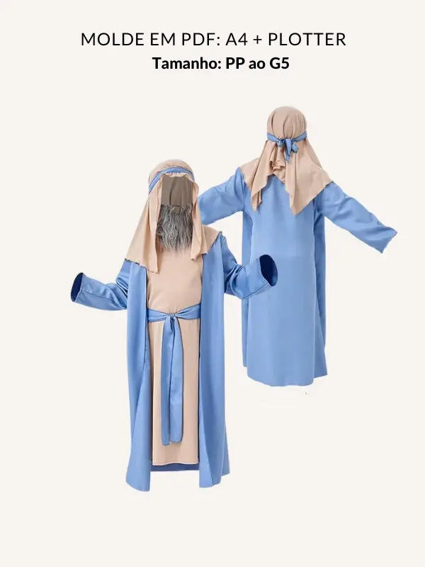 Molde túnica masculina adulto fantasia para teatros