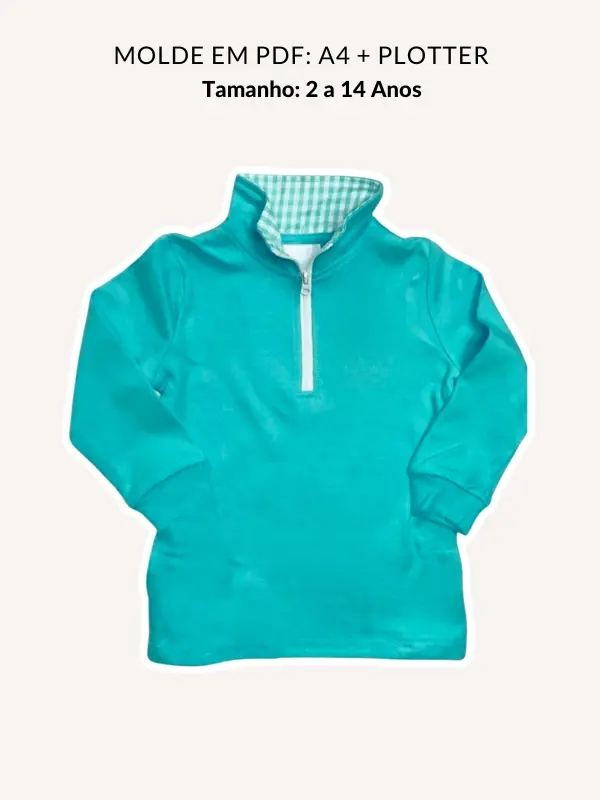 Molde casaco infantil gola alta com bolso