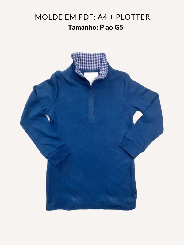 Molde casaco masculino com gola e bolso