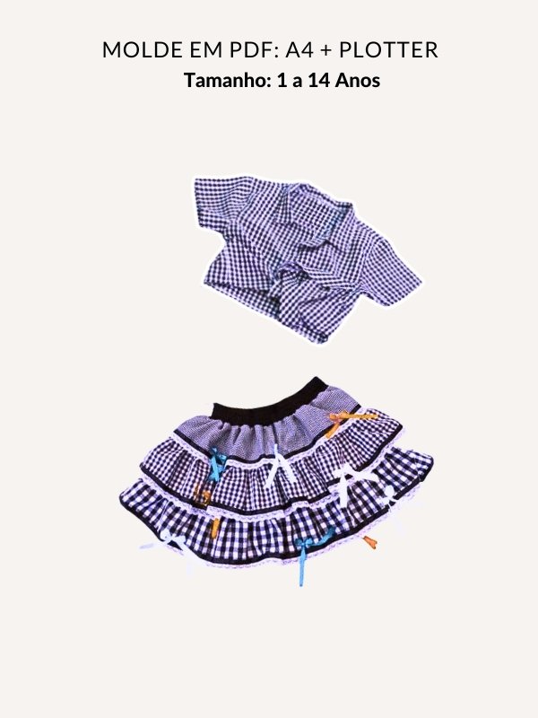Molde conjunto junino infantil