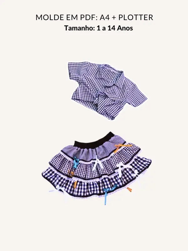 Molde conjunto junino infantil