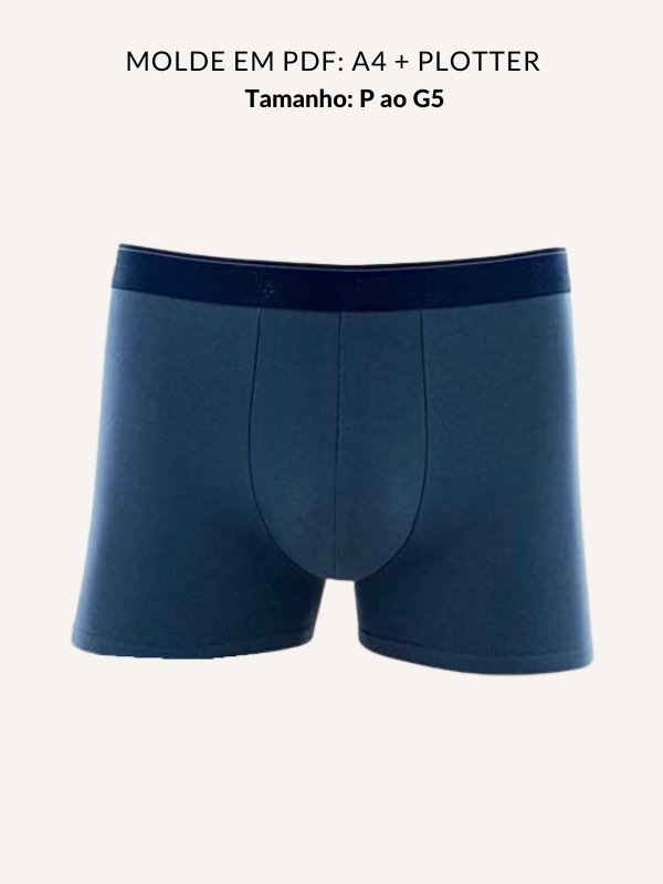 Molde cueca boxer adulto sem costura lateral