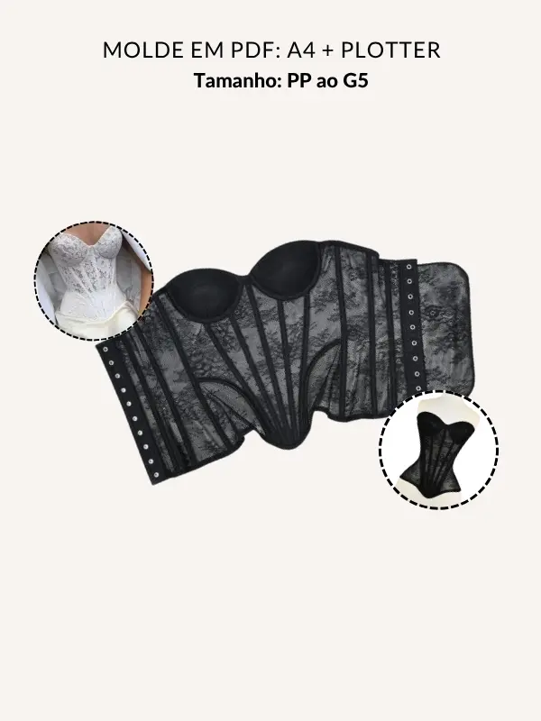 Molde corset renda