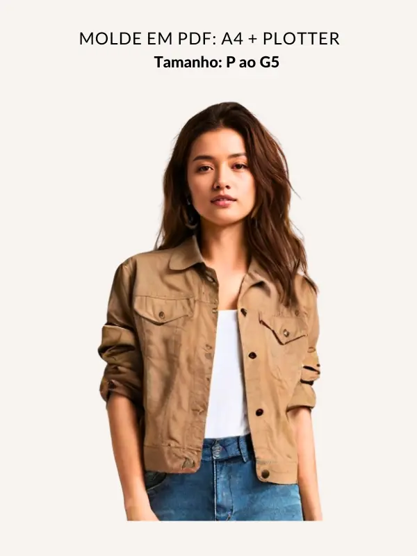 Molde jaqueta jeans feminina