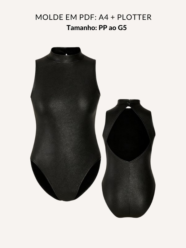 Molde collant ballet adulto com decote nas Costas tamanho PP ao G5 em PDF - Moldes wg