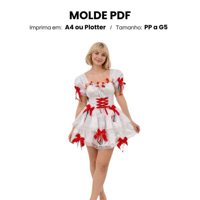 Molde vestido de noiva festa junina